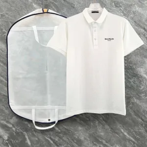 Balmain Short Sleeves replica super clone Black White Cotton Logo