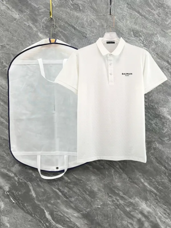 Balmain Short Sleeves replica super clone Black White Cotton Logo
