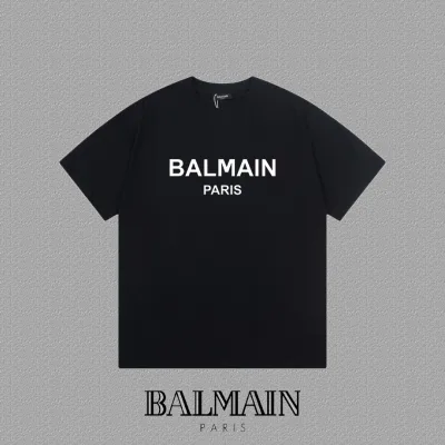 Balmain Short Sleeves replika superklon Svart Vit Mocka Monogram