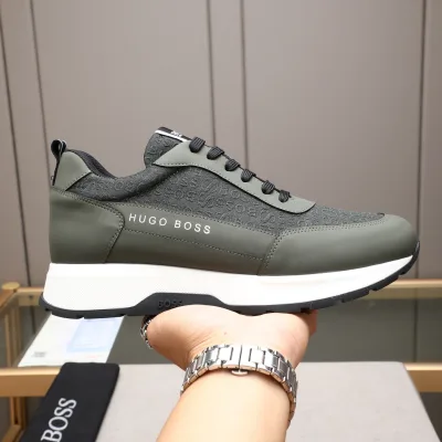 Boss Casual Schuhe Replik Luxus Kalbsleder gesticktes Logo stilvoll