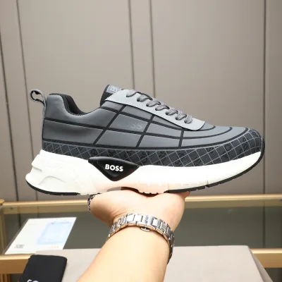 Boss Casual Schuhe Replik Luxus Kalbsleder Leder Logo Neueste Meisten