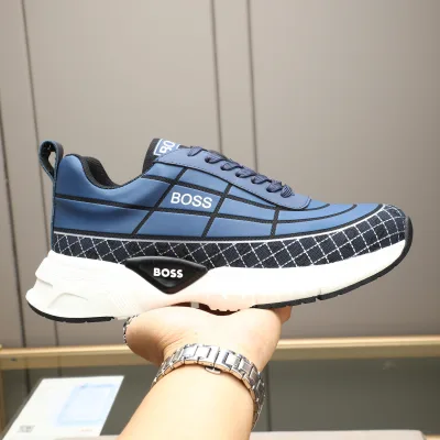 Boss Casual Schuhe Replik Super Klon Kalbsleder Leder Logo Neueste