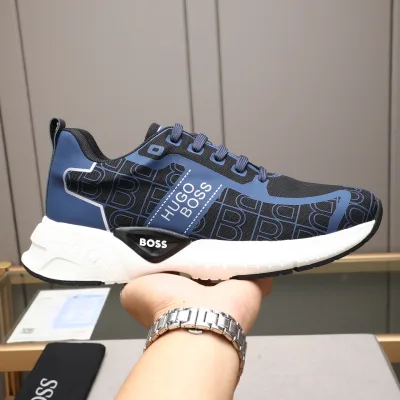 Boss Casual Schuhe Replik Super Klon Kalbsleder Leder Logo Neueste
