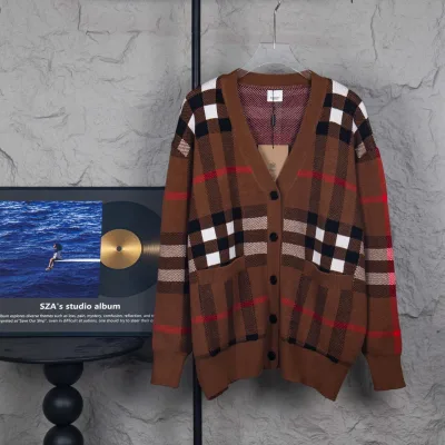 Burberry Jacka replika lyx 2016 White Khaki Striped Pläd In