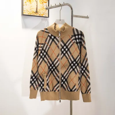 Burberry Jacka replica lyx Khaki Wool Knit Of To Check