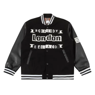 Burberry Jacka replika lyx Ull Nylon Broderad Är Baseball Of