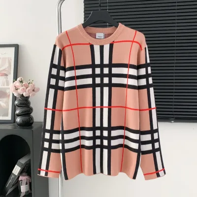 Burberry Skjorta replika lyx Stickad Randig Logo Tröja Tyg Any