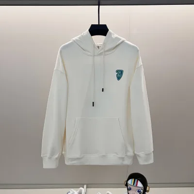 Burberry Sweatshirt replika lyx svart bomullslogotyp tvättad ren huva