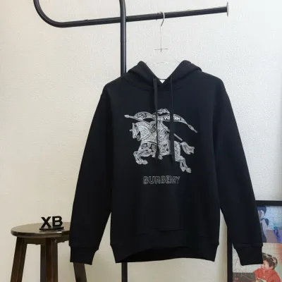 Burberry Hoodie replika lyx svart bomull Klassisk 3d Xb bokst?¡èver