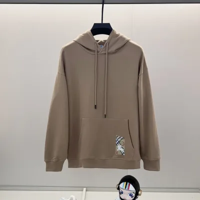 Burberry Sweatshirt replika lyx svart kaki bomull Broderad logotyp Pure