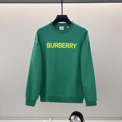 Burberry Sweatshirt replica lyx Svart Vit bomull Logo tvättad rund