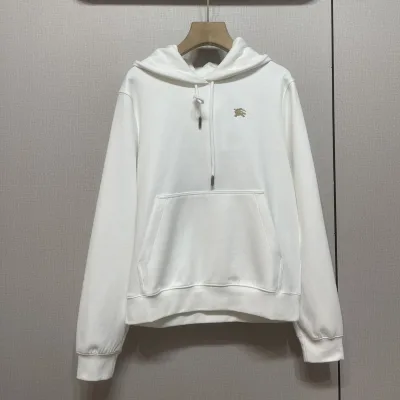 Burberry Women Sweatshirt replika lyx broderad logotyp i huva Is