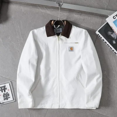 Carhartt Jacket replica 1:1 White Brown Canvas Vintage Solid Workwear