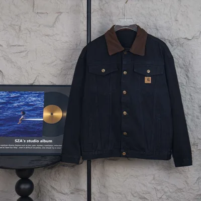 Carhartt Jacka replika super klon Svart Grå Bomull Canvas Vintage