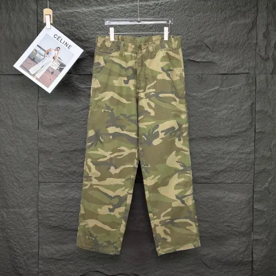 Carhartt Jeans replica super clone Green Camouflage Washed Fit Tillg?¡ènglig