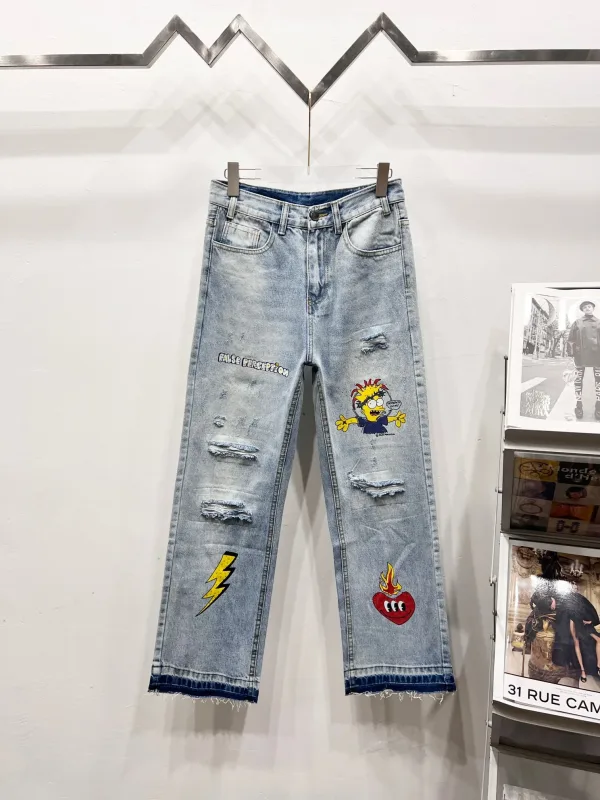 Carhartt Jeans replika lyx Blue Ripped Washed End Perfect Legs