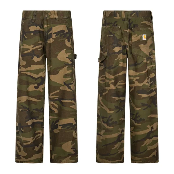 Carhartt Jeans replika lyx super klon Grön kamouflage tvättad perfekt