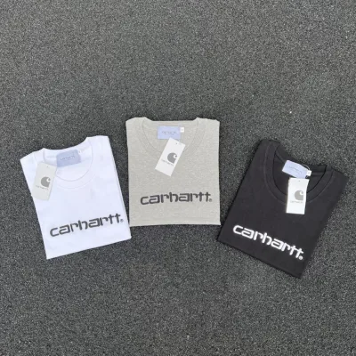 Carhartt Kortärmad replika superklon 1:1 Vit Svart Broderad