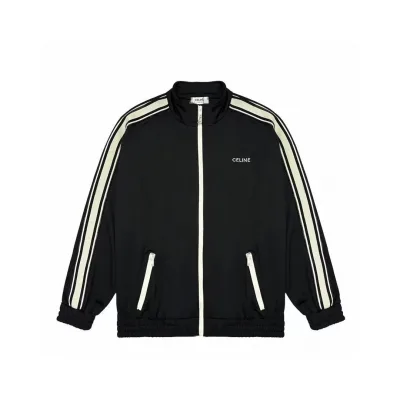 Celine Jacka replika lyx Vitguld Broderad Logo On Fit
