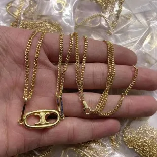 Celine Halsband replika lyx Golden Arc De Triomphe Unik Design