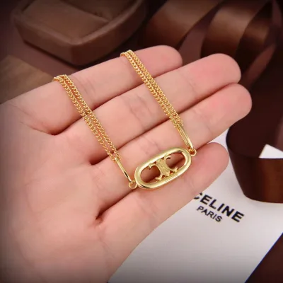 Celine Halsband replika lyx Golden Arc De Triomphe Unik Design