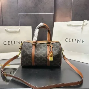 Celine Kvinnor Casual Wear replika lyx läder Logo It Boston
