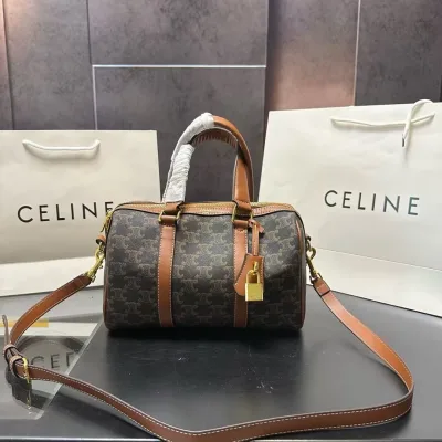 Celine Kvinnor Casual Wear replika lyx läder Logo It Boston