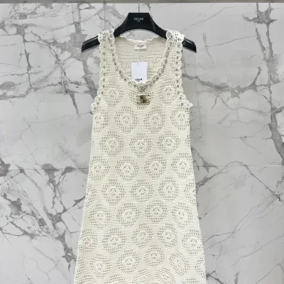 Celine Kvinnor Ärmlös replika lyxig Knit It Is Hollowed Out