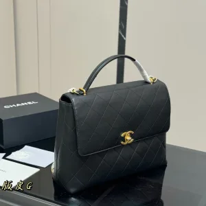 Chanel Aktentasche Replik Luxus Schwarz Gold Haha Unboxed Flap Is
