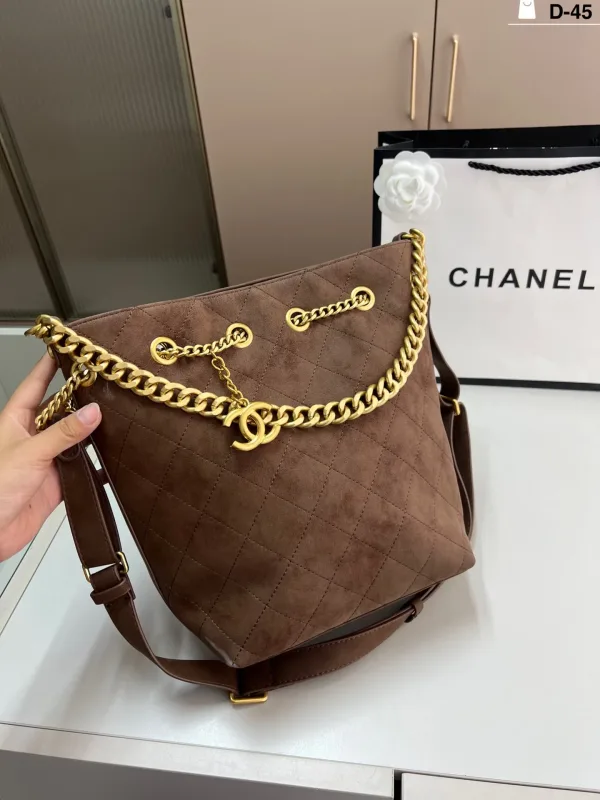 Chanel Bucket Bag Replik Luxus Vintage Hippie Kette Passende Falttasche