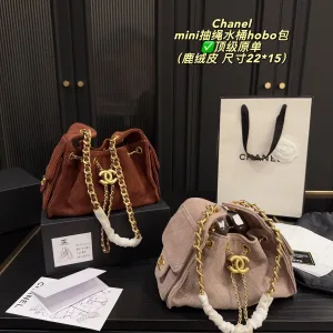 Chanel Geldbörse Replik Luxus Super Klon Wildleder Leder Tasche Hirsch