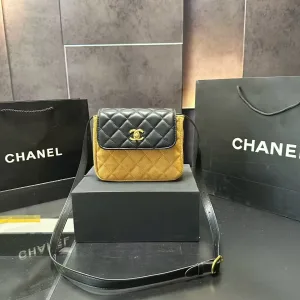Chanel Dam Bälte replika lyx Mocka Läder Vintage Patchwork Väska