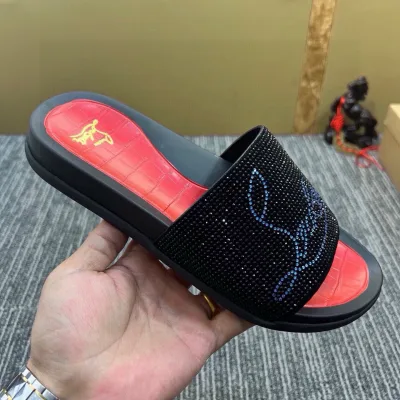 Christian Louboutin Slides Replik Luxus Rindsleder Original Tatsächlichen Frühling