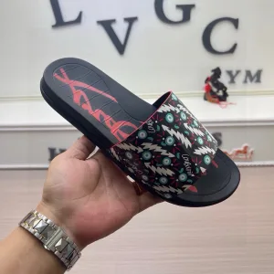 Christian Louboutin Slides Replik Super Klon Rotes Leder Original Tatsächlich