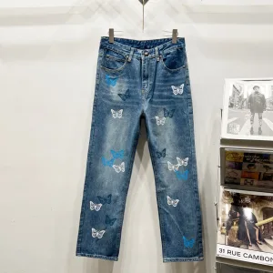Chrome Hearts Jeans replika lyx Blue Washed Perfect Version Ben