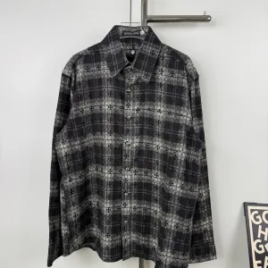 Chrome Hearts långärmad replika lyxig svart bomullsläderpläd