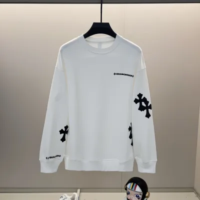 Chrome Hearts Sweatshirt replica lyx Svart Vit Bomull Läderbroderi