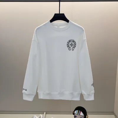 Chrome Hearts Sweatshirt replica lyx Svart Vit bomullslogotyp tvättad