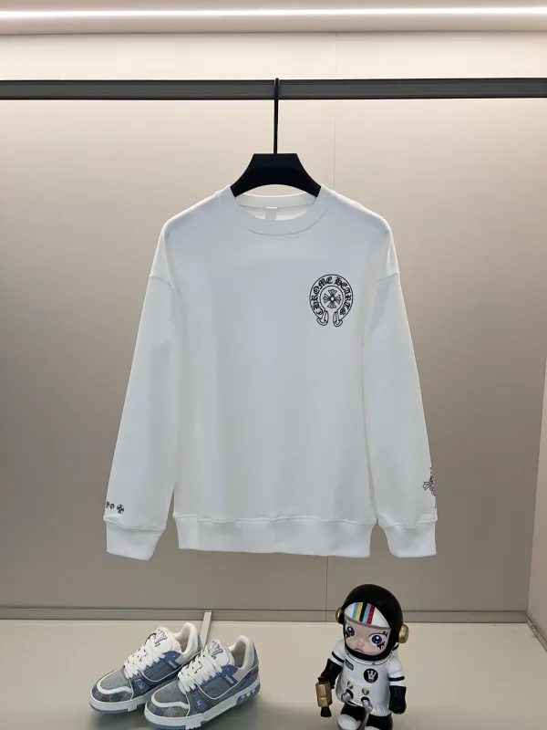 Chrome Hearts Sweatshirt replica lyx Svart Vit bomullslogotyp tvättad