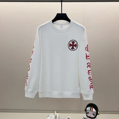 Chrome Hearts Sweatshirt replica lyx Svart Vit bomullslogotyp tvättad
