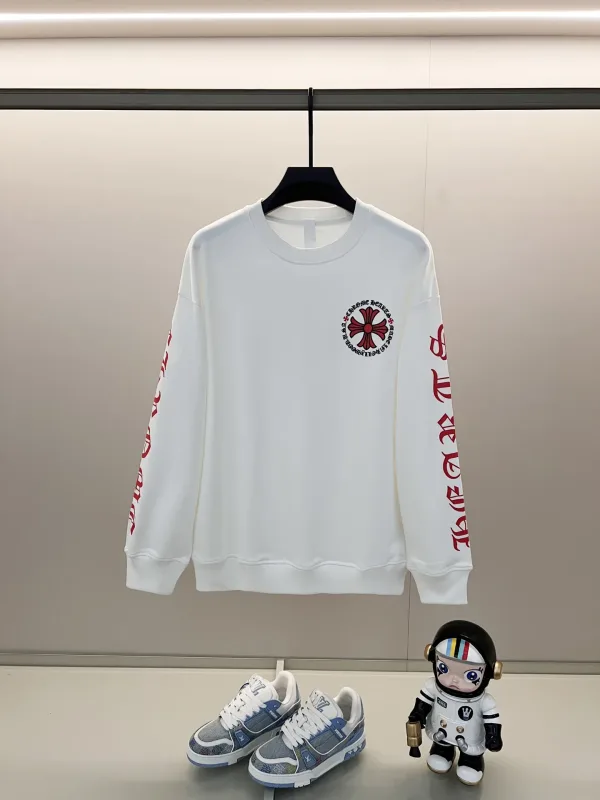Chrome Hearts Sweatshirt replica lyx Svart Vit bomullslogotyp tvättad