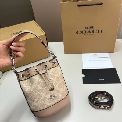 Coach Bucket Bag Replika Luxus Kordelzug Design Großzügiges Weltraumflugzeug