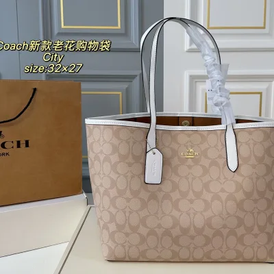 Coach Einkaufstasche Replika Luxus Faltschachtel Größe City Tote