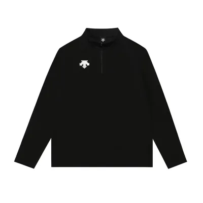 Descente Long Sleeves replica 1:1 Black Cotton Logo Sporty Casual