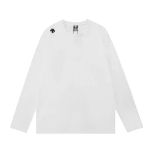 Descente Long Sleeves replica 1:1 White Cotton Brodered Logo Casual