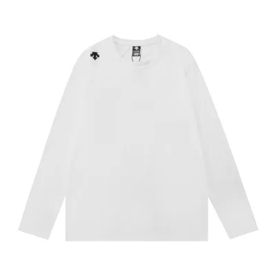 Descente Long Sleeves replica 1:1 White Cotton Brodered Logo Casual