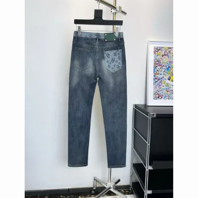 Dg Jeans replica 1:1 Black Grey Leather Denim Logo Washed