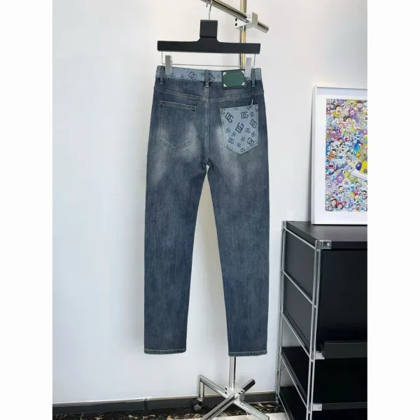 Dg Jeans replica 1:1 Black Grey Leather Denim Logo Washed