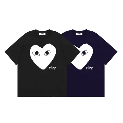 Dg Short Sleeve Replica 1:1 White Black Brodered Heart Cdg