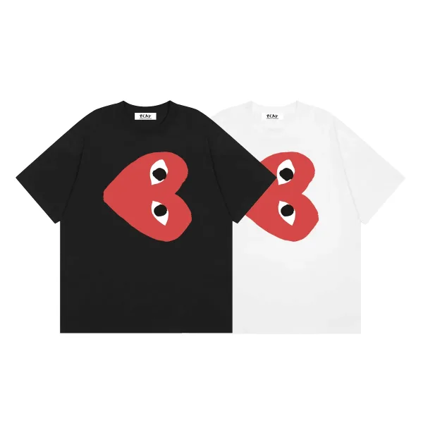 Dg Short Sleeve replica 1:1 White Black Heart Cdg Falling